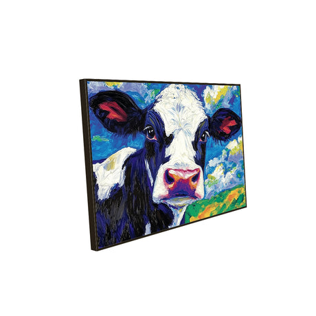 Vibrant Cow Portrait-Canvas Wall Art