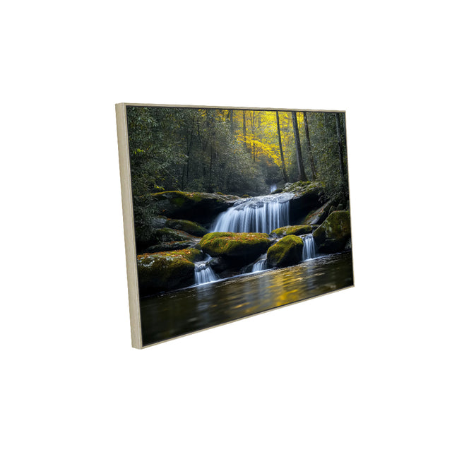 Whispers Of The Forest: Tranquil Waterfall Canvas Wall Art