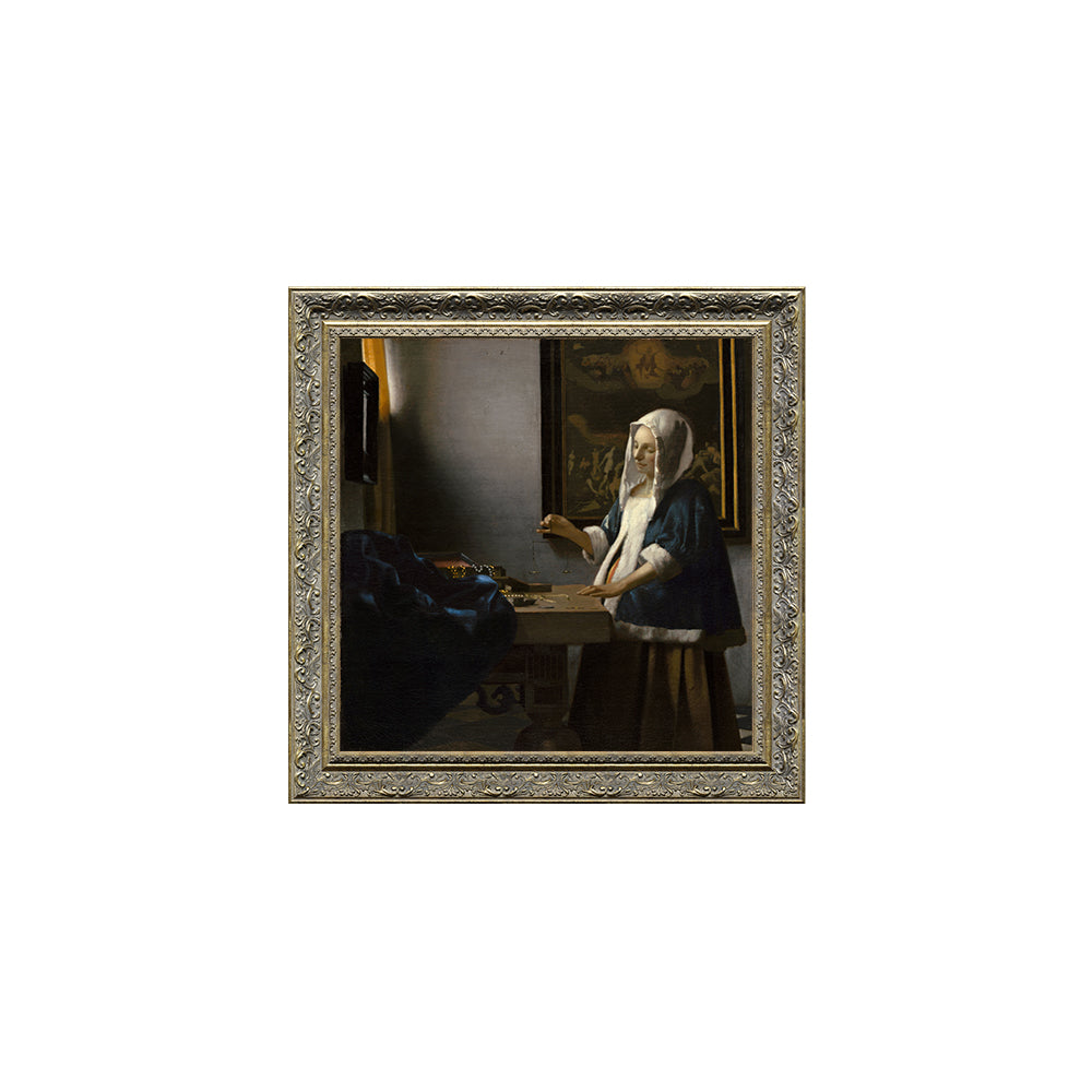 Woman Holding A Balance By Johannes Vermeer