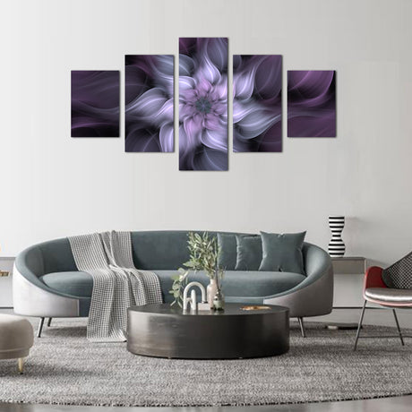 Abstract Dahlia Swirl Flower Canvas Wall Art