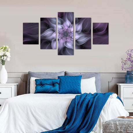 Abstract Dahlia Swirl Flower Canvas Wall Art