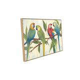 Vibrant Parrots On a Branch Canvas Wall Art