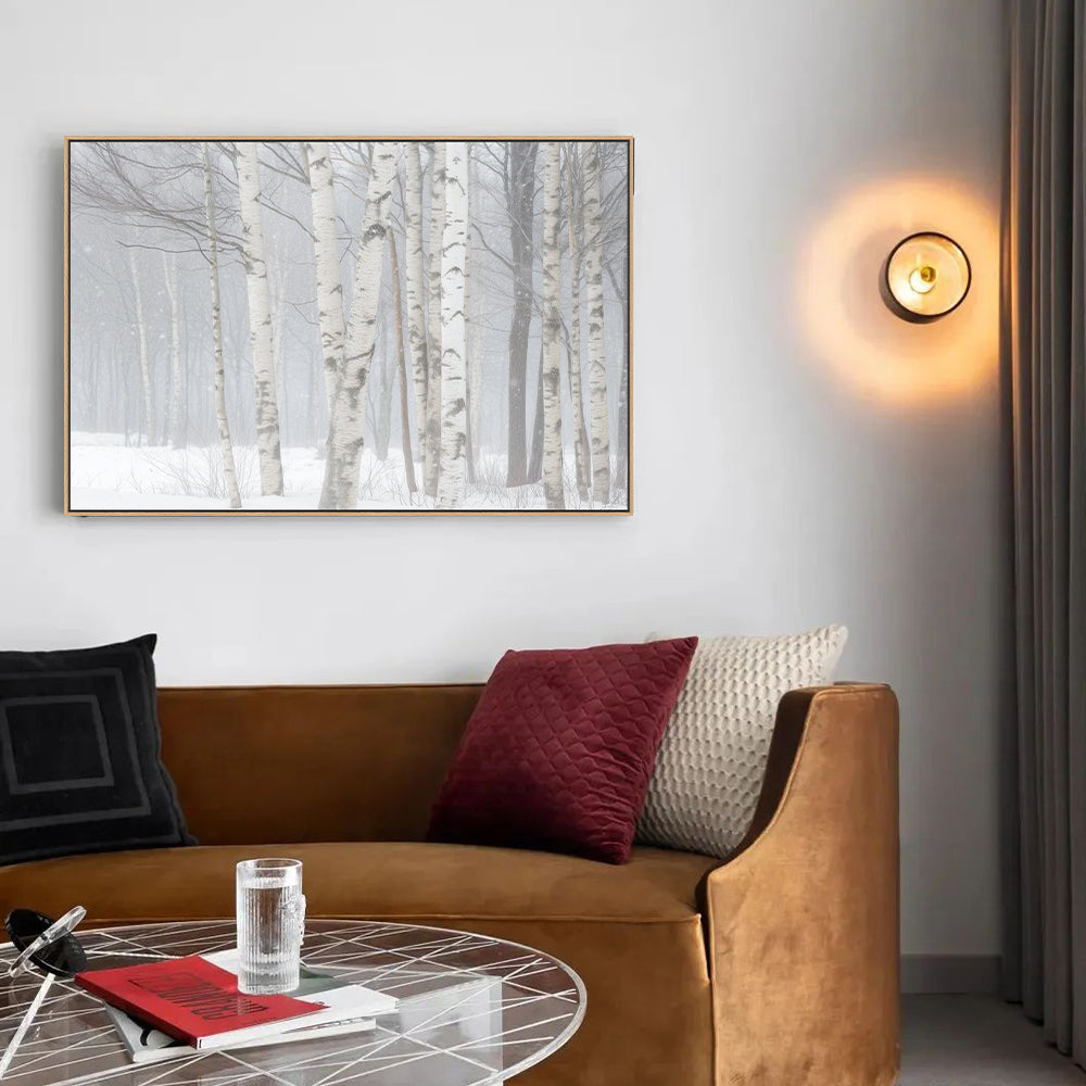 Birch Trees In Winter Canvas Wall Art
