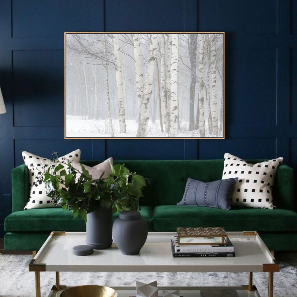 Birch Trees In Winter Canvas Wall Art