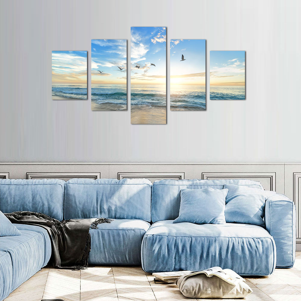 Serene Ocean Sunrise Canvas Wall Art