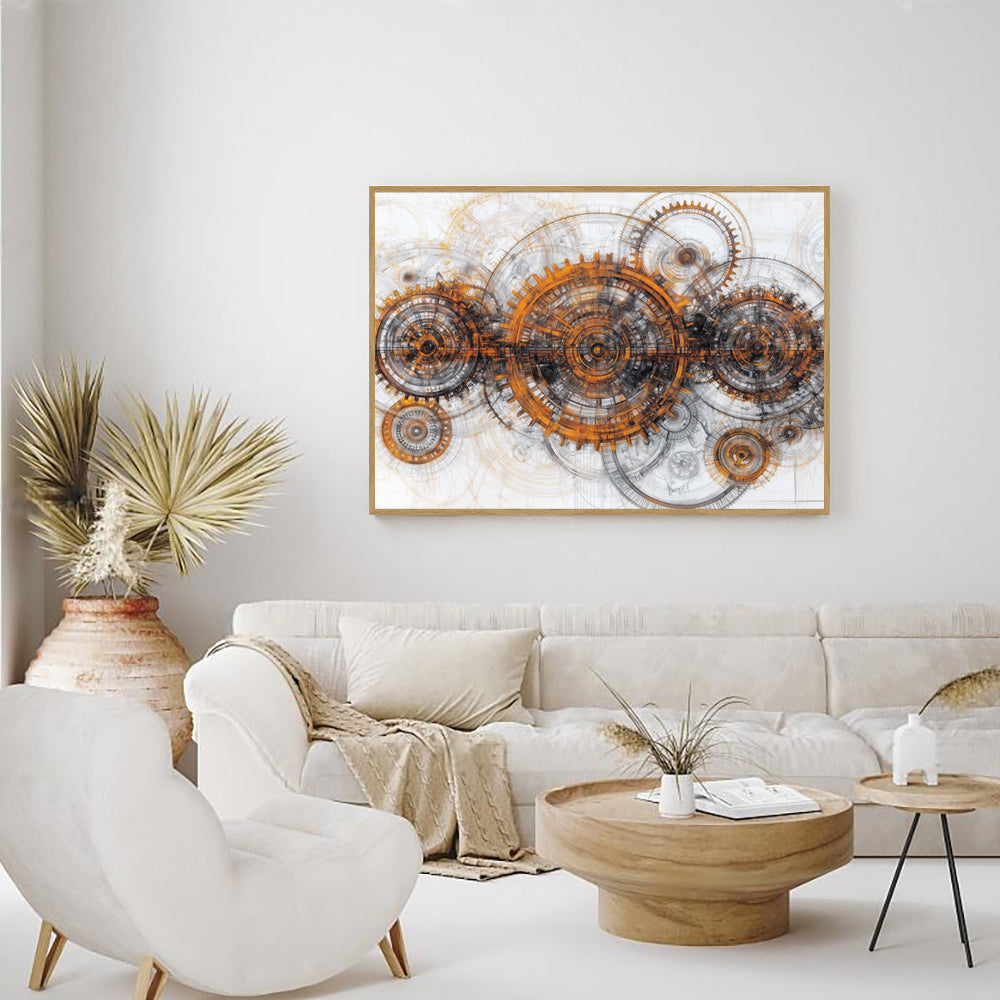 Industrial Gearworks Design-Canvas Wall Art
