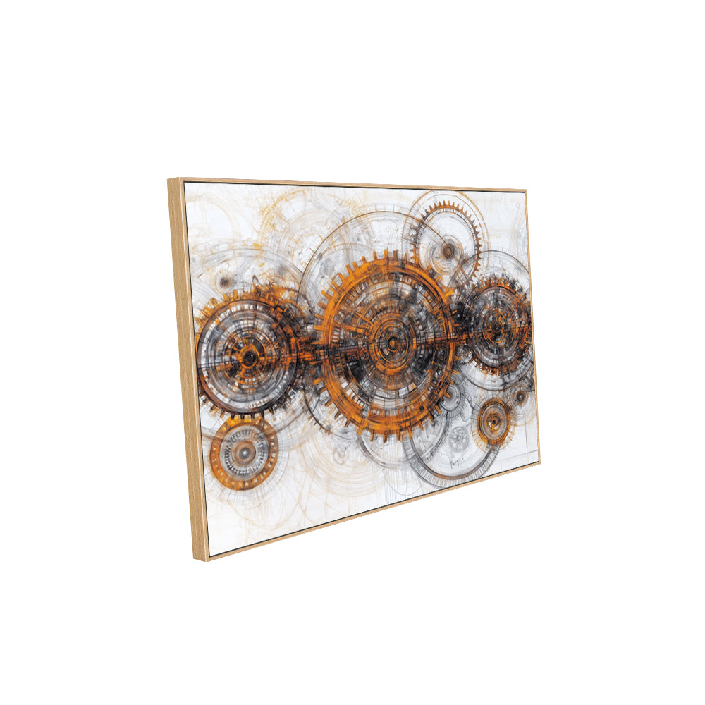 Industrial Gearworks Design-Canvas Wall Art