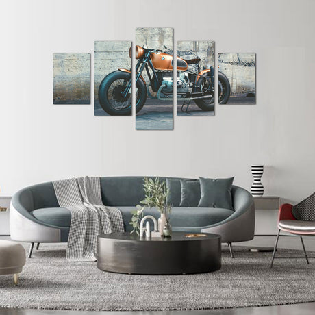 Vintage Motorcycle Canvas Wall Art