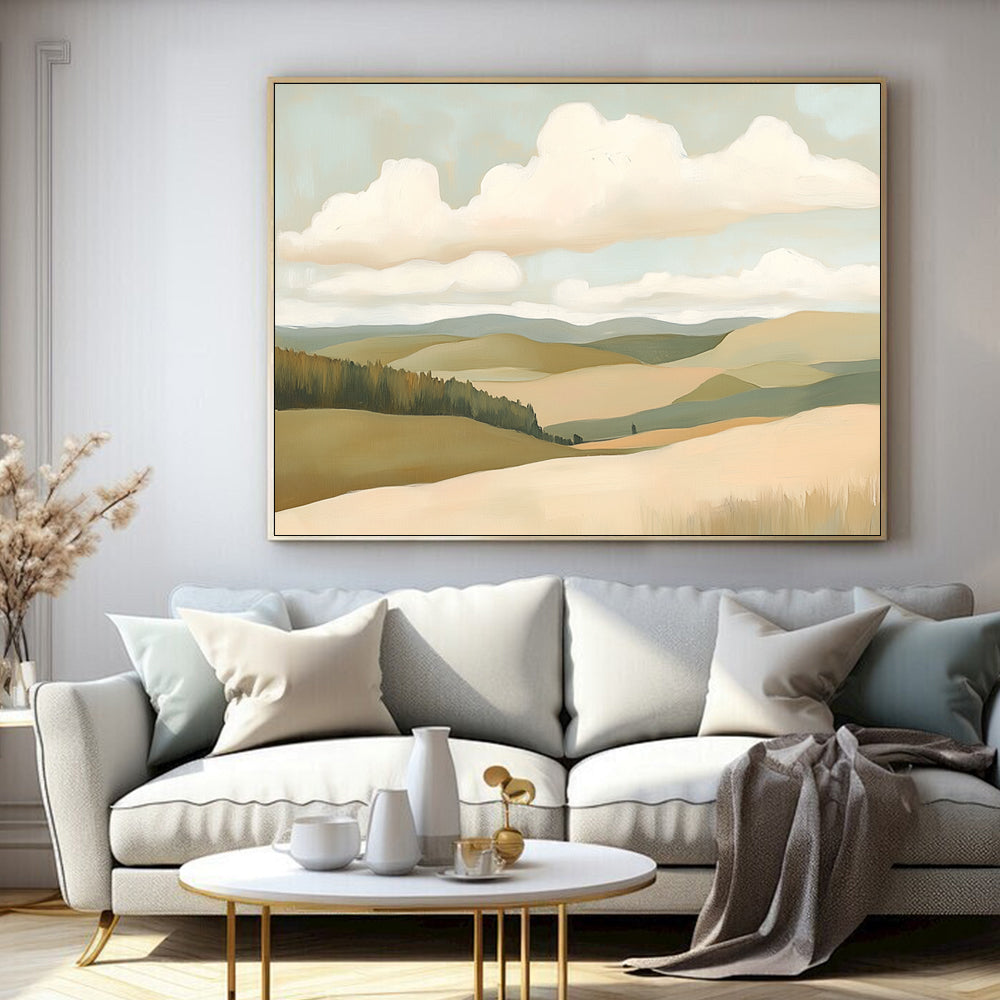 Tranquil Hills Landscape - Serene Nature Wall Décor Canvas Wall Art
