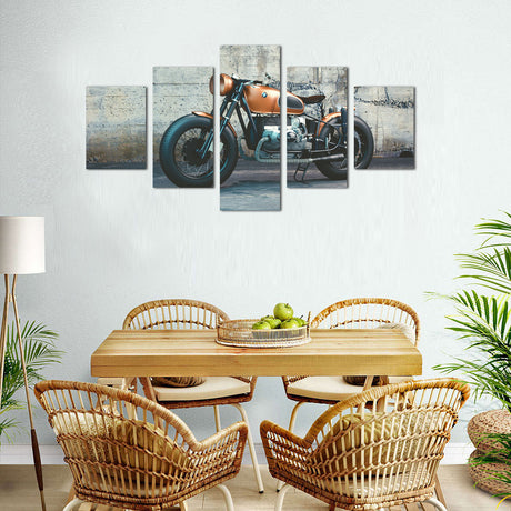 Vintage Motorcycle Canvas Wall Art