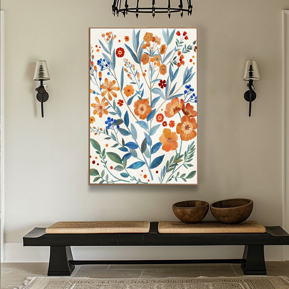 Blossoming Harmony Floral Canvas Wall Art