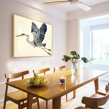 Graceful Heron in Flight-Canvas Wall Art