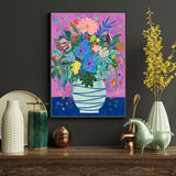 Vibrant Floral Bouquet – Bold & Colorful Botanical Print Canvas Wall Art