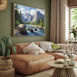 Breathtaking Mountain River Landscape - Nature-Inspired Scenic Decor Canvas Wall Art