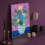 Vibrant Floral Bouquet – Bold & Colorful Botanical Print Canvas Wall Art