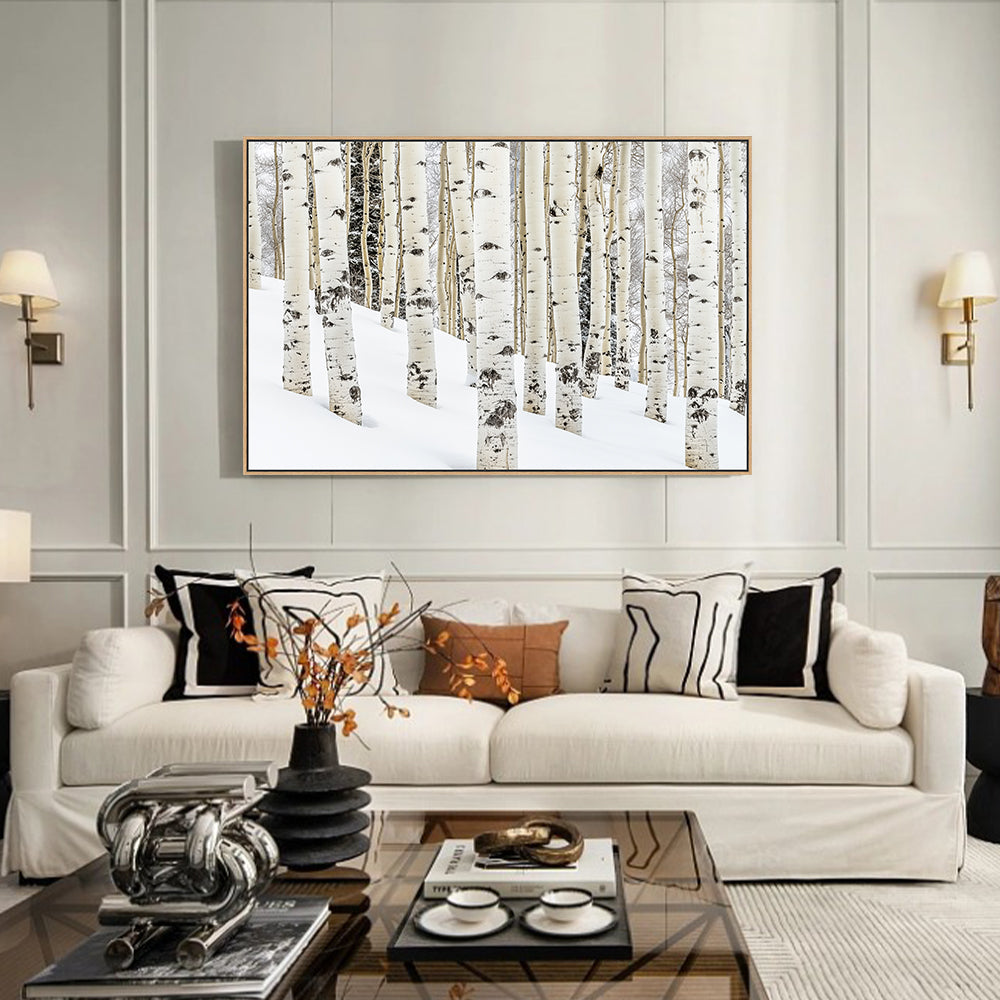 Winter Birch Forest Canvas Wall Art