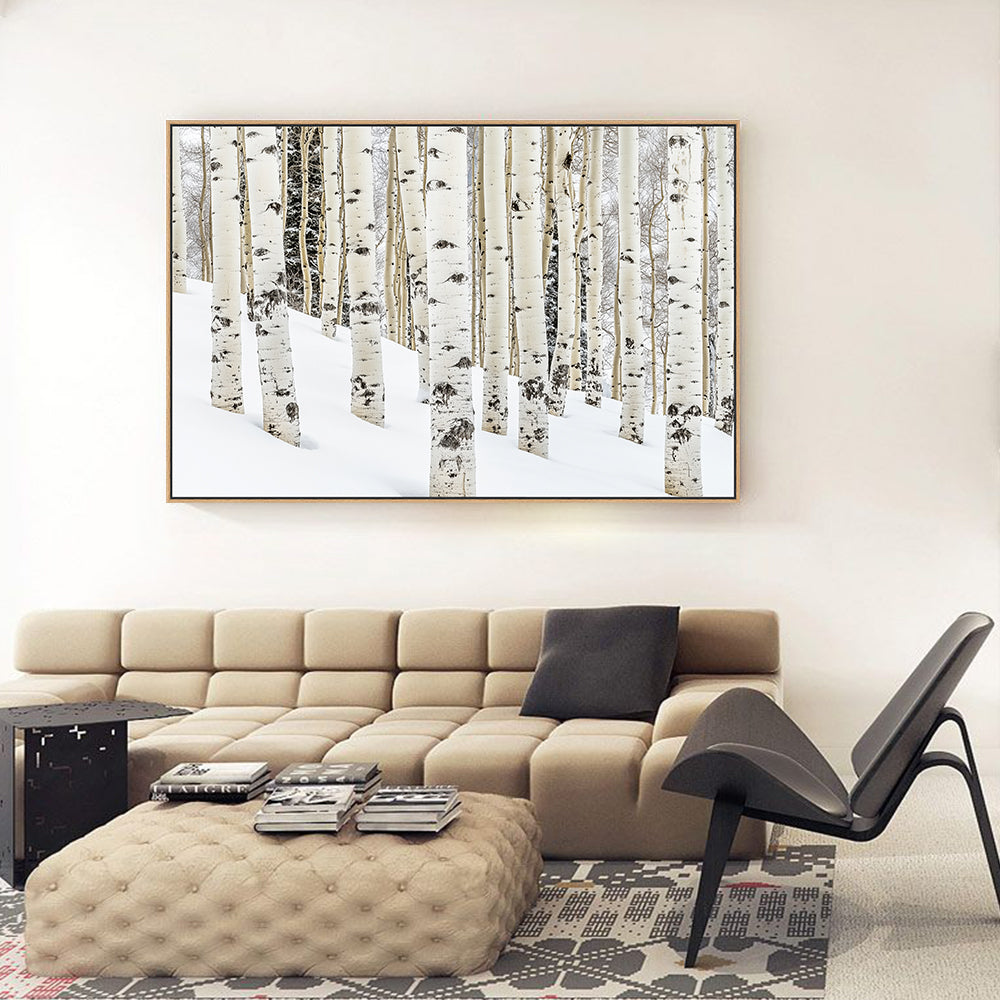 Winter Birch Forest Canvas Wall Art