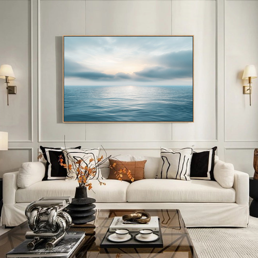 Tranquil Ocean Horizon Canvas Wall Art