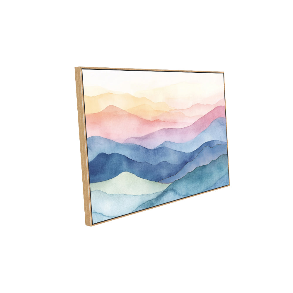 Serene Watercolor Horizon Canvas Wall Art