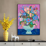 Vibrant Floral  – Bold & Colorful Modern Bouquet Canvas Wall Art