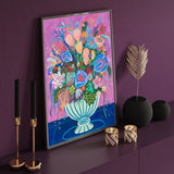 Vibrant Floral  – Bold & Colorful Modern Bouquet Canvas Wall Art