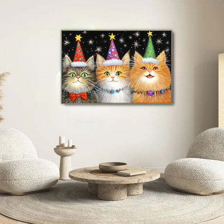 Festive Kittens Canvas Wall Art