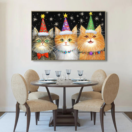 Festive Kittens Canvas Wall Art