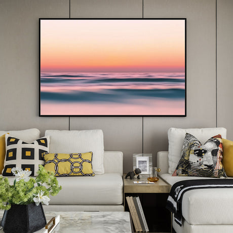 Serene Sunset Waves Canvas Wall Art