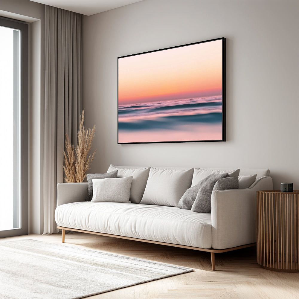 Serene Sunset Waves Canvas Wall Art