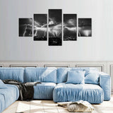 Electric Storm over Cityscape Canvas Wall Art