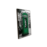 "Vintage Green Phone Booth"-Canvas Wall Art