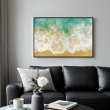 Ocean Waves On Sandy Beach Canvas Wall Art