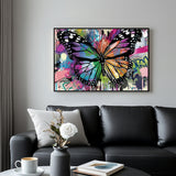 Butterfly Splatter Art Canvas Wall Art Decor