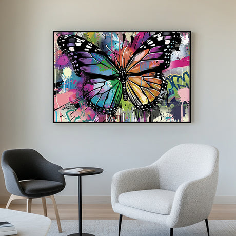 Butterfly Splatter Art Canvas Wall Art Decor