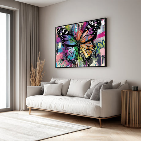 Butterfly Splatter Art Canvas Wall Art Decor