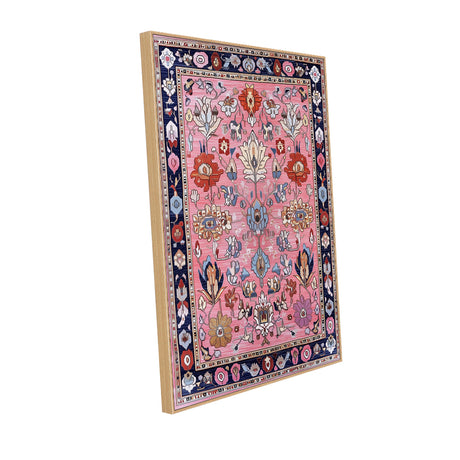 Bohemian Pink Vintage Floral Canvas Wall Art