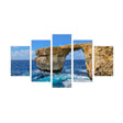  5-Piece Azure Window Coastal Canvas Wall Art 