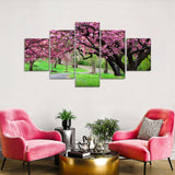 5-Piece Cherry Tree Park Canvas Wall Art