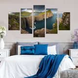 5-Piece Coastal Cliff Panorama Canvas Wall Art