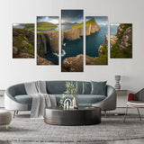 5-Piece Coastal Cliff Panorama Canvas Wall Art