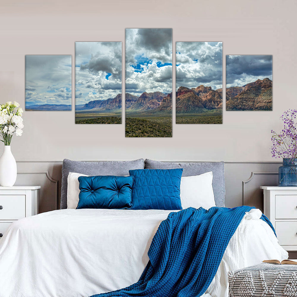 5-Piece Desert Mountain Sky Canvas Wall Art