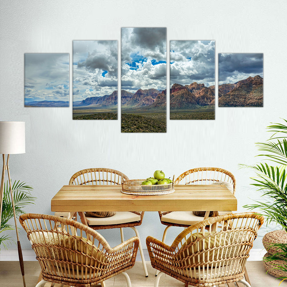 5-Piece Desert Mountain Sky Canvas Wall Art