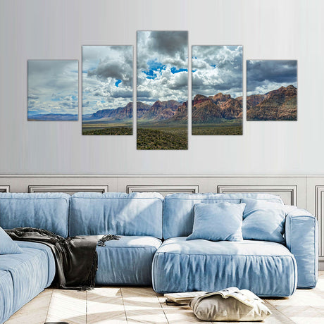 5-Piece Desert Mountain Sky Canvas Wall Art