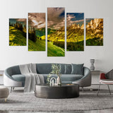 5-Piece Dolomite Mountain Landscape Canvas Wall Art