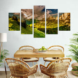 5-Piece Dolomite Mountain Landscape Canvas Wall Art