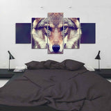 5-Piece Gray Wolf Canvas Wall Art