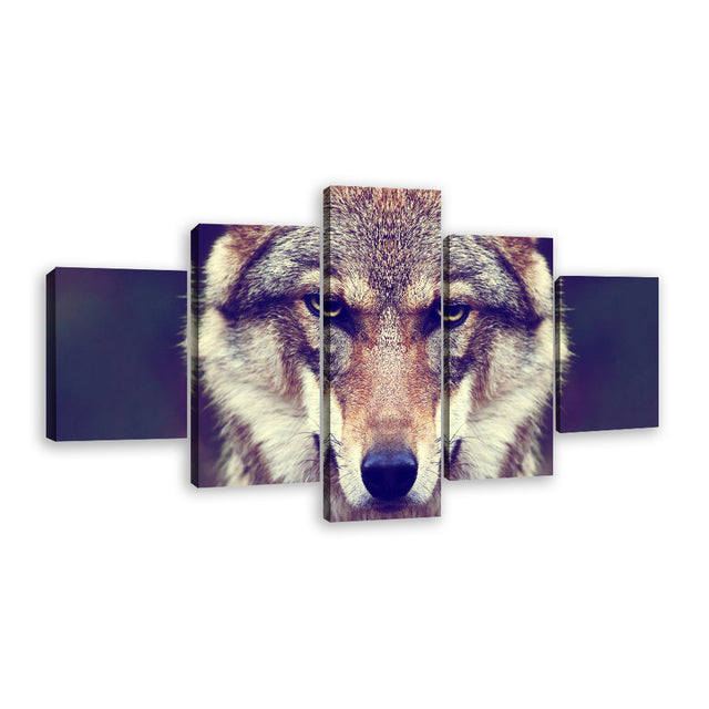 5-Piece Gray Wolf Canvas Wall Art