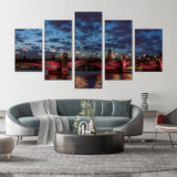 5-Piece London Bridge at Dusk Canvas Wall Art