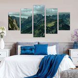 5-Piece Majestic Mountain Ridge Canvas Wall Art