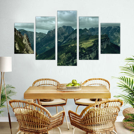 5-Piece Majestic Mountain Ridge Canvas Wall Art